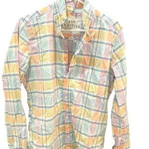 Frank & Eileen Pink and Yellow Plaid Blouse